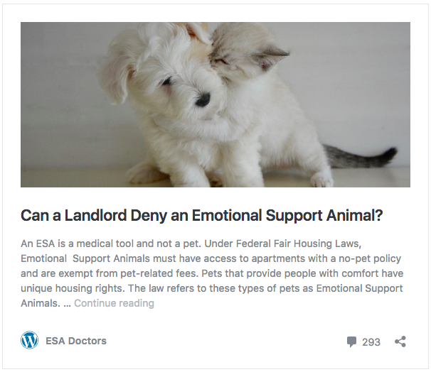 An Emotional Support Animal Is Protected By Two Major Laws One Is The Fair Housing Act Fha And With Images Emotional Support Animal Emotional Support Emotions