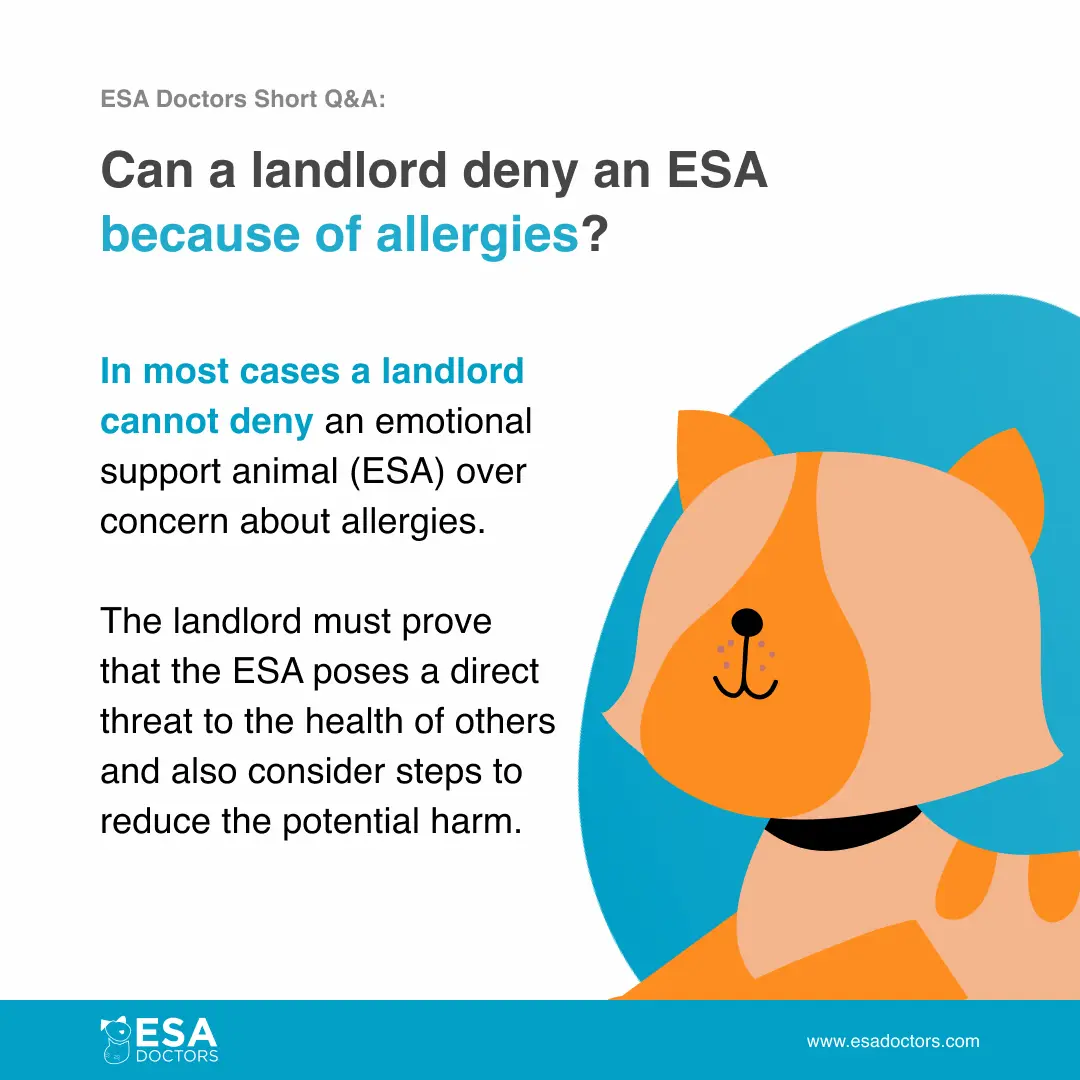 Can a landlord deny an Emotional Support Animal because of allergies?