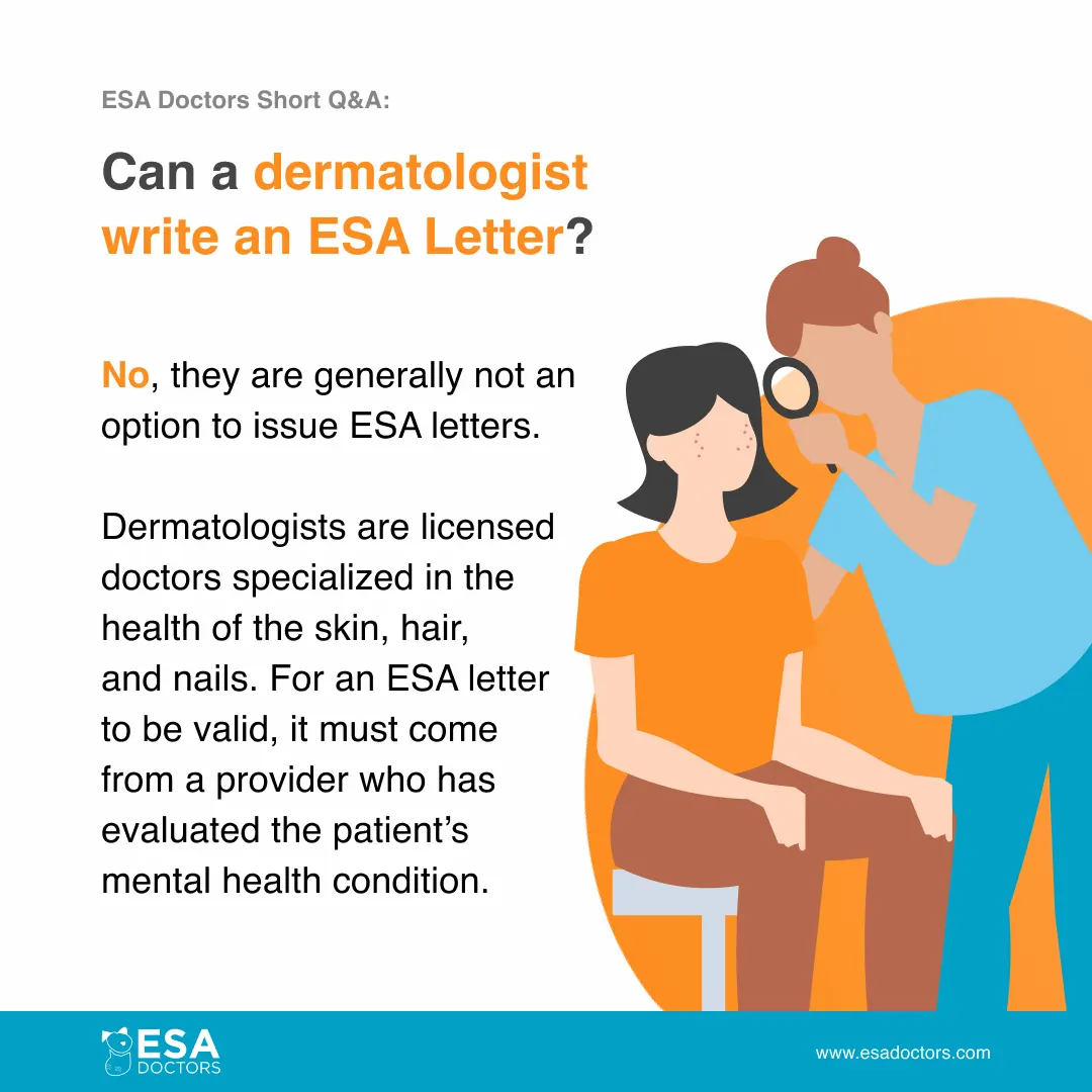 Can a Dermatologist Write an ESA Letter?