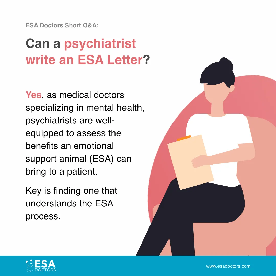 Can a Psychiatrist Write an ESA Letter?