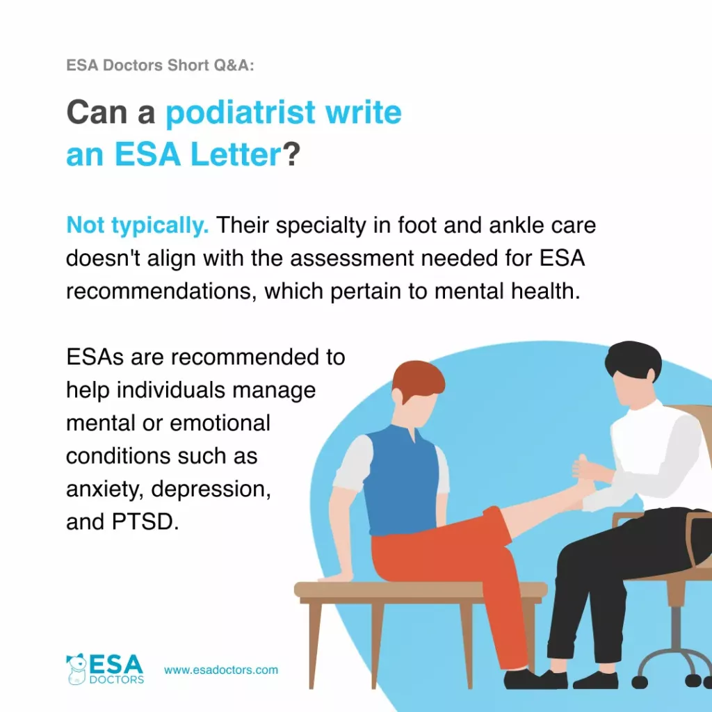 Can a Podiatrist Write an ESA Letter?