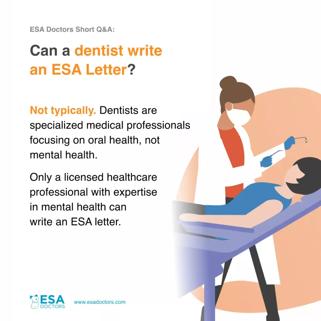 Can a Dentist Write an ESA Letter?